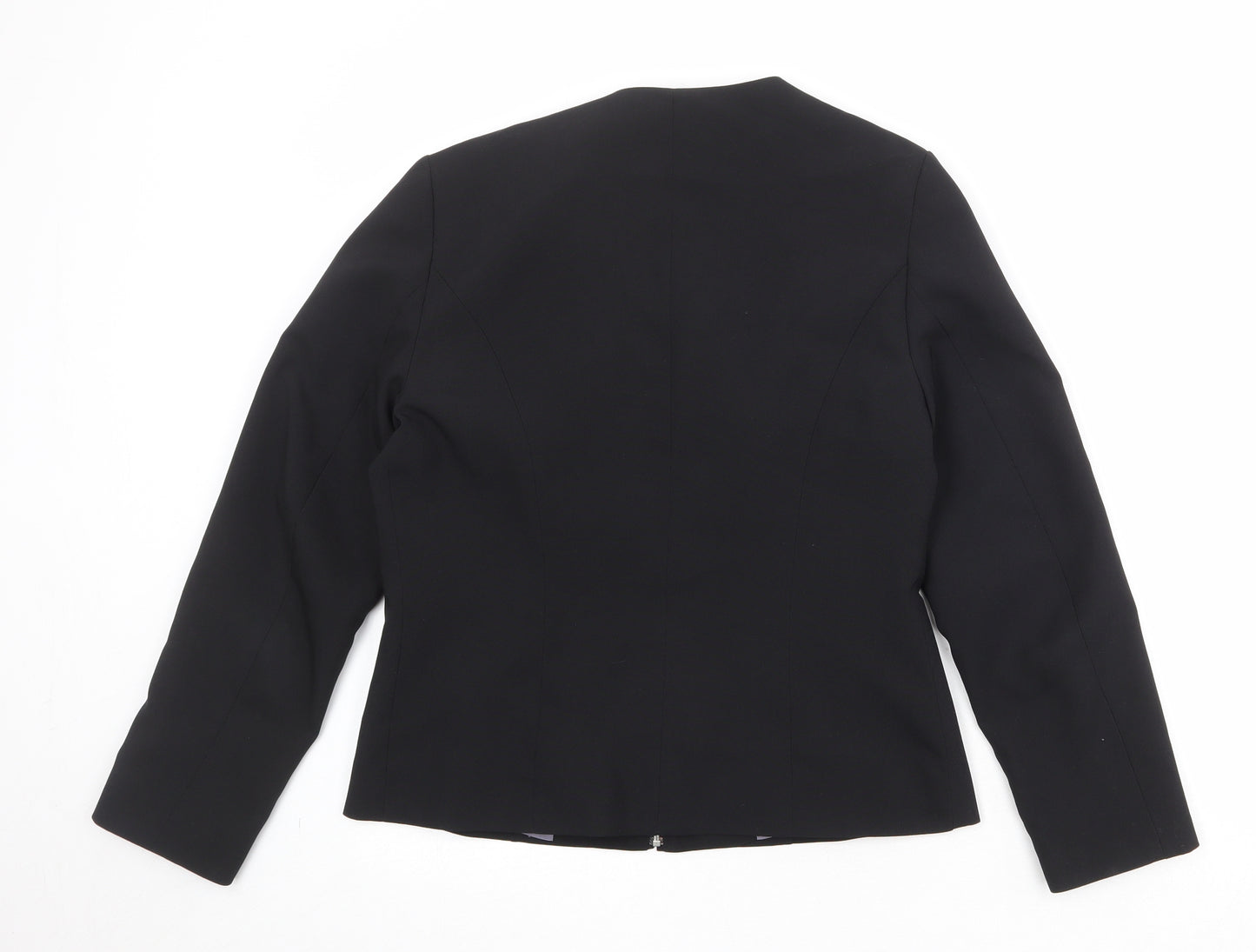 Essentials Womens Black Jacket Blazer Size 12 Zip