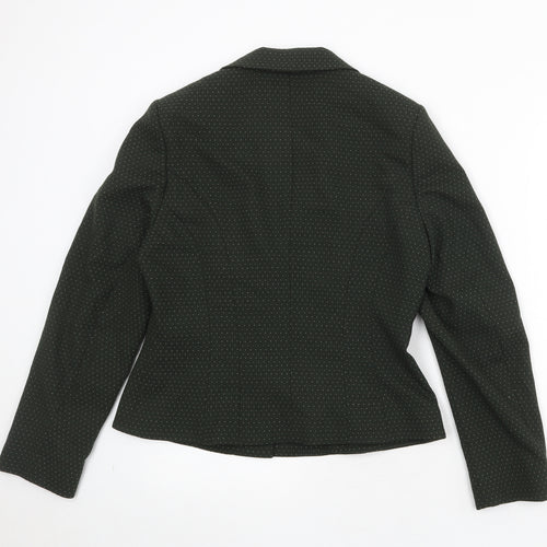 Kaliko Womens Green Polka Dot Polyester Jacket Blazer Size 12