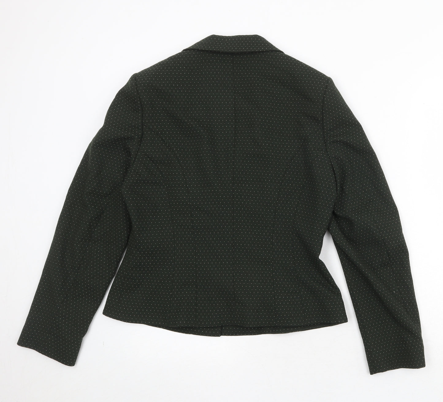 Kaliko Womens Green Polka Dot Polyester Jacket Blazer Size 12