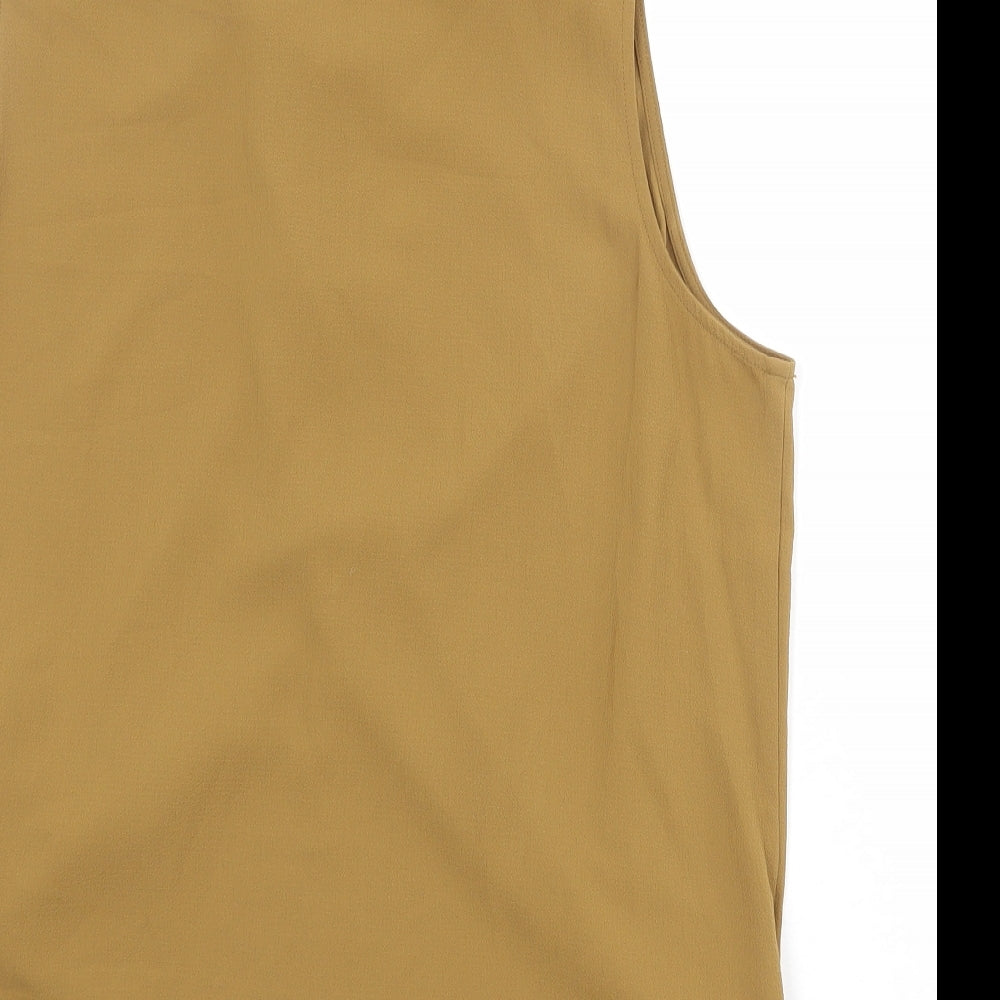 New Look Womens Brown Polyester Wrap Tank Size 16 V-Neck