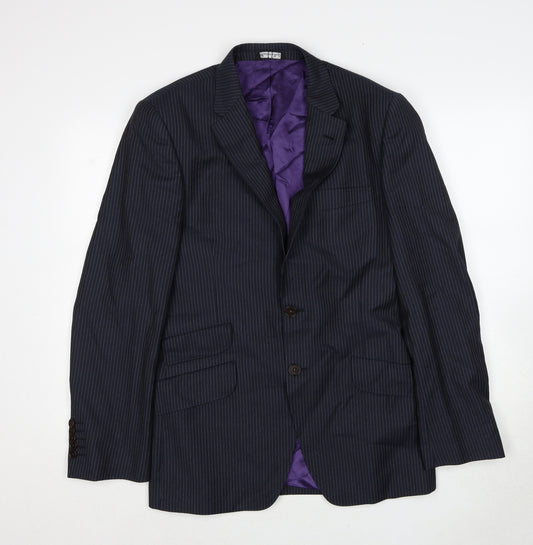 Paul Smith Mens Blue Striped Wool Jacket Suit Jacket Size 38 Regular