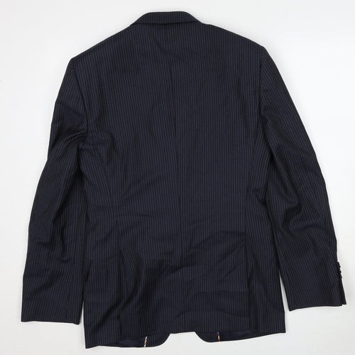 Paul Smith Mens Blue Striped Wool Jacket Suit Jacket Size 38 Regular