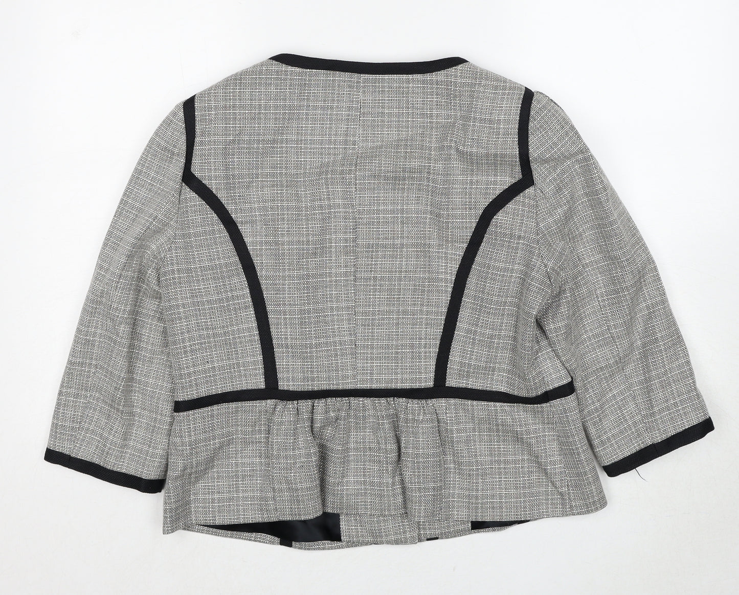 Viyella Womens Grey Geometric Jacket Blazer Size 14 Snap