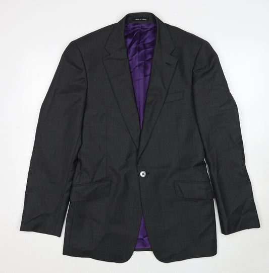 Paul Smith Mens Grey Polyester Jacket Suit Jacket Size 38 Regular