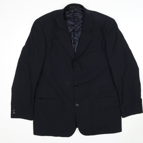 HUGO BOSS Mens Blue Wool Jacket Suit Jacket Size 42 Regular
