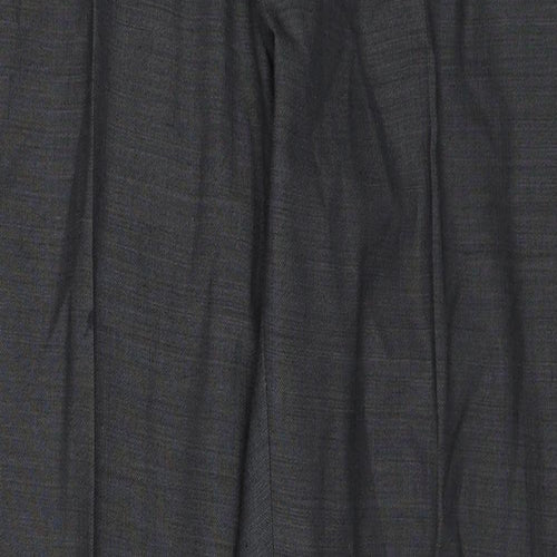 Marks and Spencer Mens Grey Polyester Dress Pants Trousers Size 34 in L29 in Regular Zip