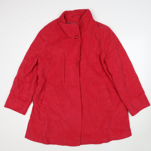 Basler Womens Pink Overcoat Coat Size 16 Button