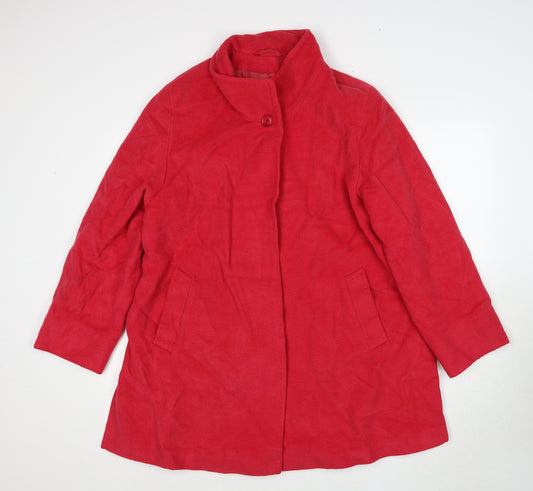 Basler Womens Pink Overcoat Coat Size 16 Button