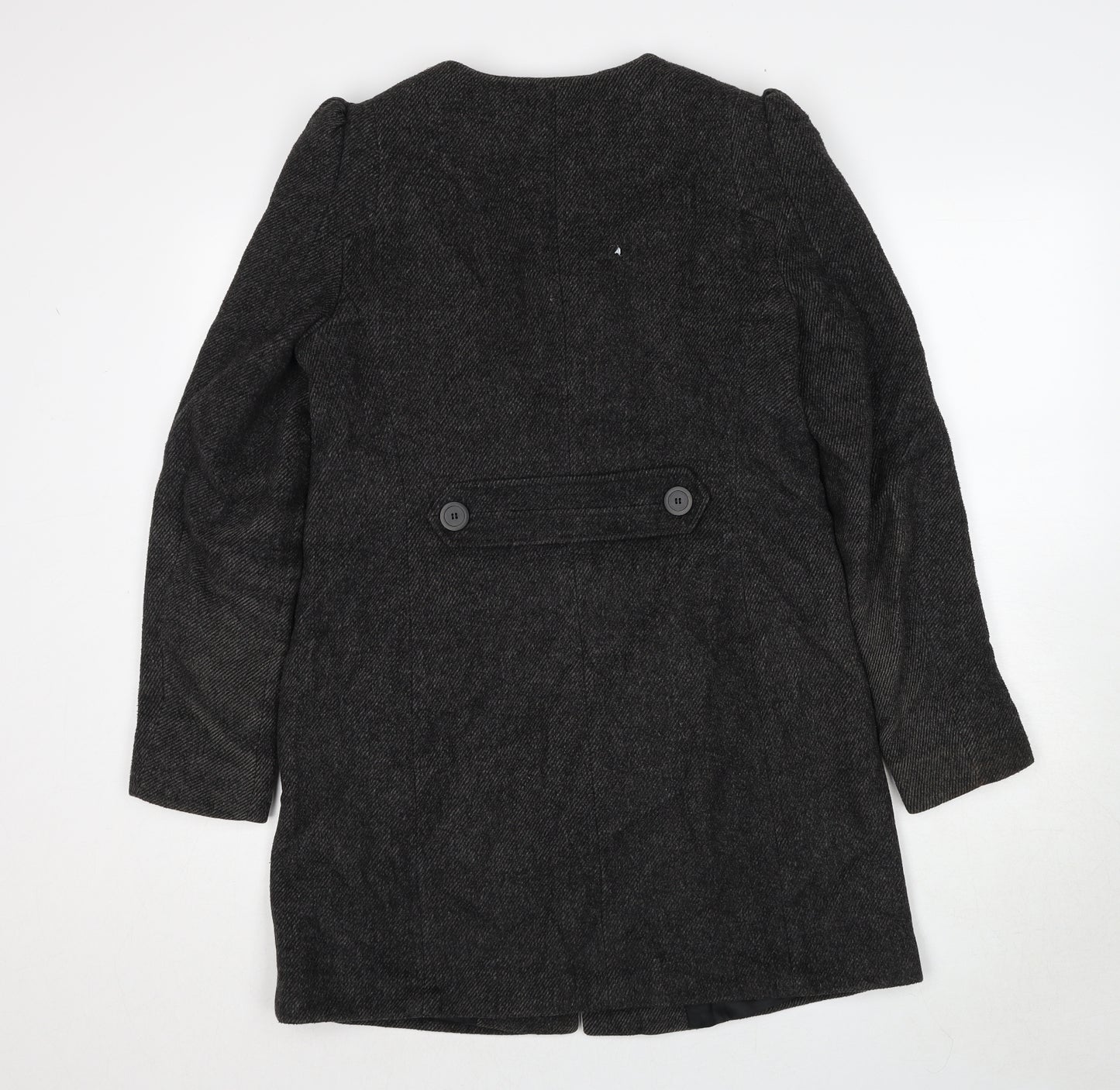 Esprit Womens Grey Overcoat Coat Size 12 Button