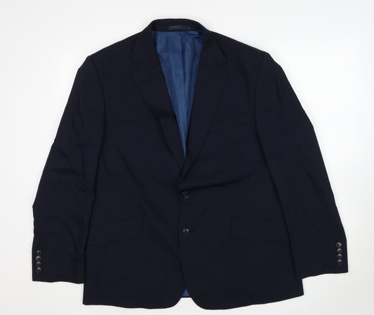 Marks and Spencer Mens Blue Wool Jacket Suit Jacket Size 42 Regular