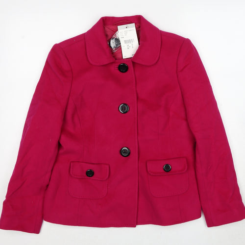 Viyella Womens Pink Jacket Size 12 Button
