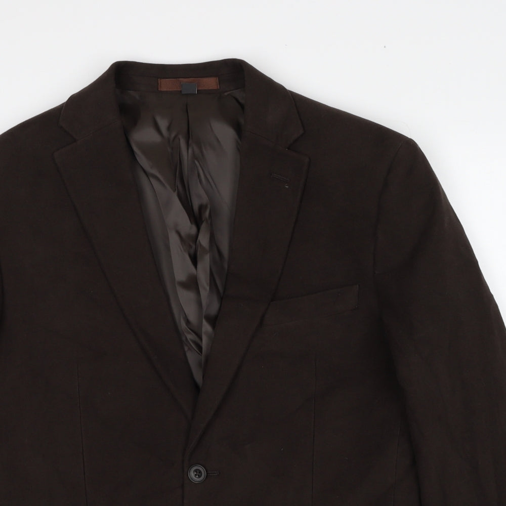 Marks and Spencer Mens Brown Cotton Jacket Suit Jacket Size 40 Regular