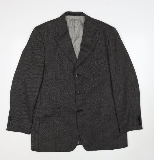 Marks and Spencer Mens Grey Wool Jacket Blazer Size 42 Regular