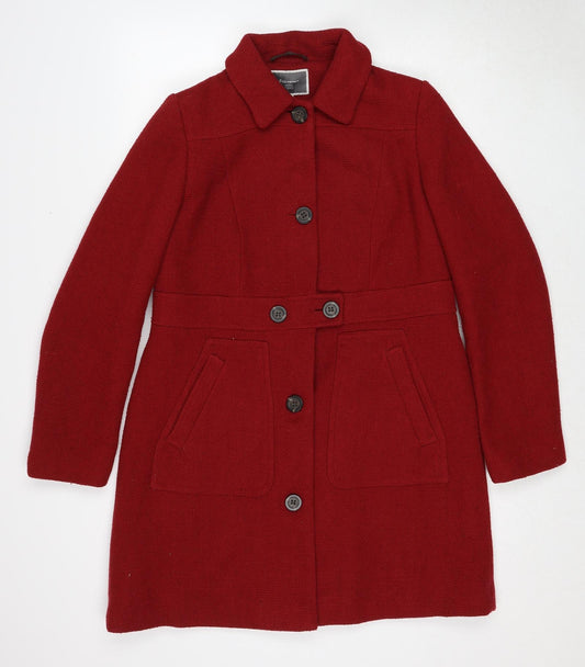 NEXT Womens Red Pea Coat Coat Size 10 Button