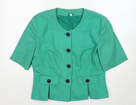 Hamells Womens Green Jacket Size 16 Button