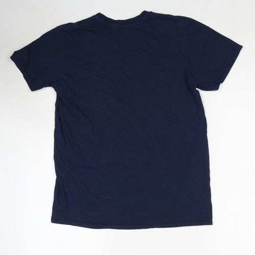 PRETTYLITTLETHING Womens Blue Cotton Basic T-Shirt Size S Round Neck - Saint Tropez 1993