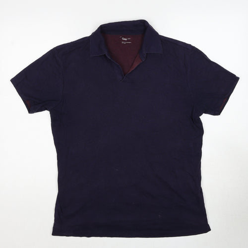 Gap Mens Blue Cotton Polo Size S Collared Pullover
