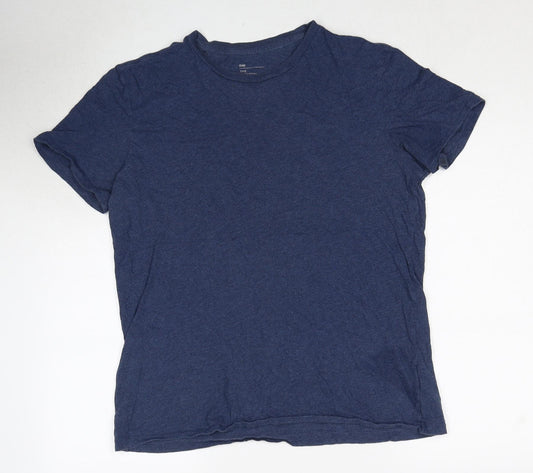 Gap Mens Blue Cotton Basic T-Shirt Size M Crew Neck Pullover