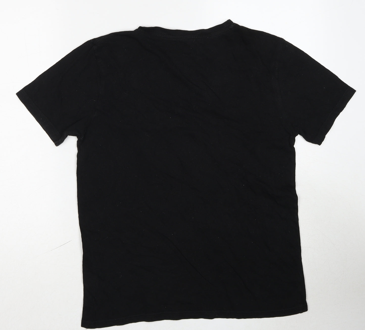Boohoo Mens Black Cotton T-Shirt Size S Round Neck - Man