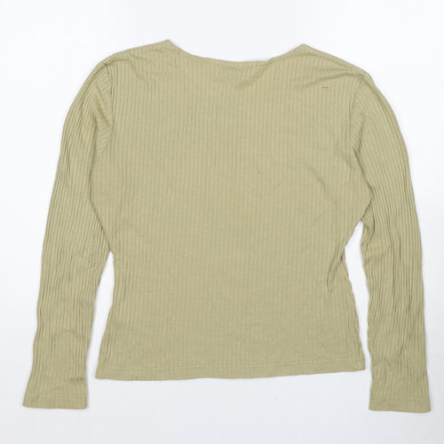 Dorothy Perkins Womens Green Round Neck Viscose Pullover Jumper Size 14