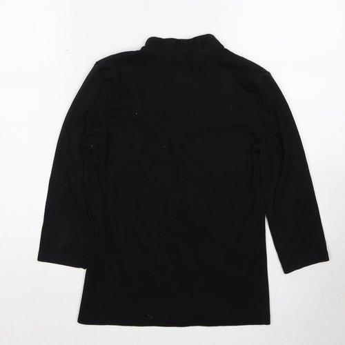Emreco Womens Black Scoop Neck Cotton Pullover Jumper Size 10