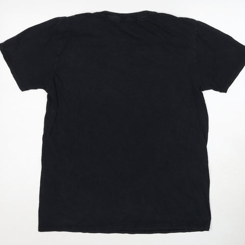 Adolecent Womens Black Cotton Basic T-Shirt Size L Crew Neck - Revenge