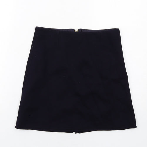 Reiss Womens Black Viscose A-Line Skirt Size 8 Zip