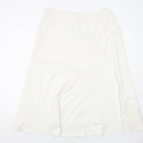 Hudson and Onslow Womens White Polyester Swing Skirt Size 16 Zip