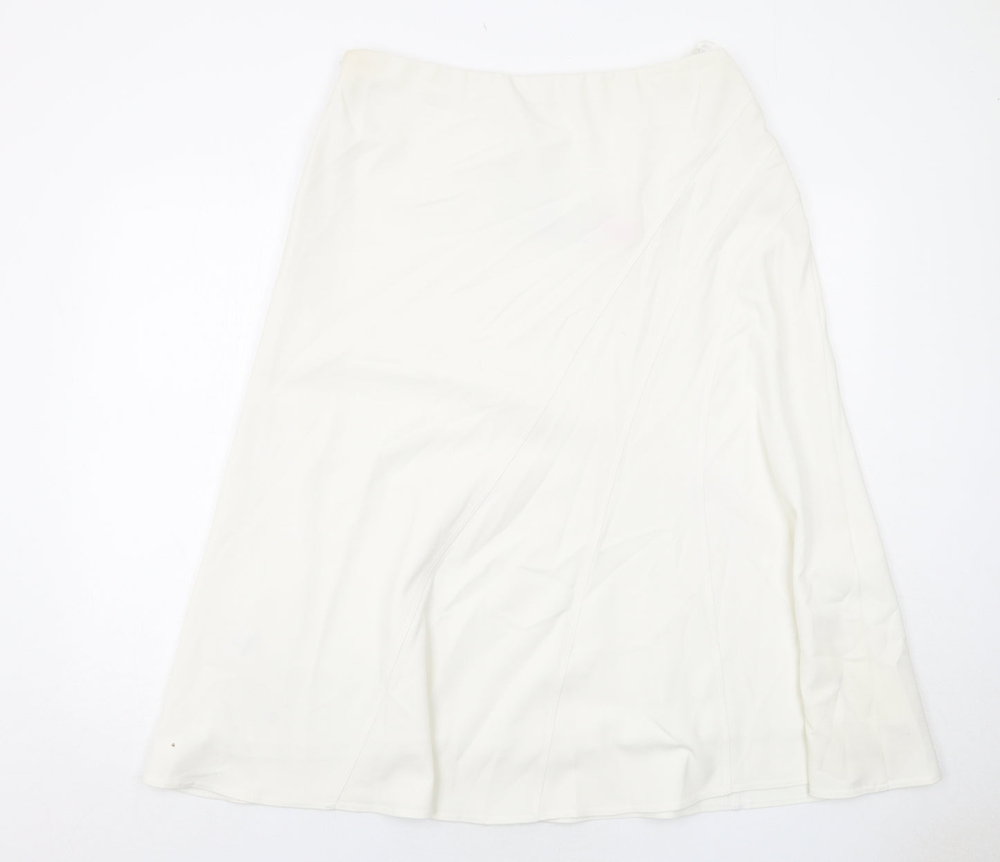 Hudson and Onslow Womens White Polyester Swing Skirt Size 16 Zip