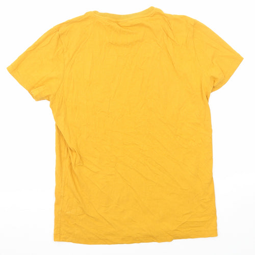 Superdry Womens Yellow Cotton Basic T-Shirt Size M Crew Neck