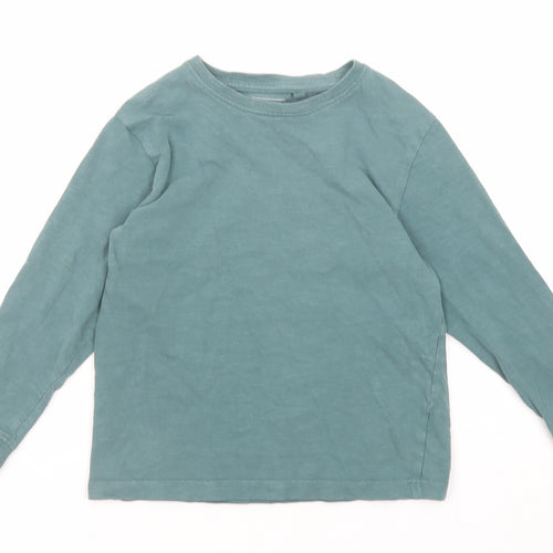 NEXT Boys Green Cotton Basic T-Shirt Size 7 Years Round Neck Pullover