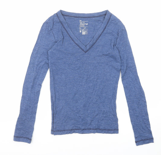 Gap Womens Blue Cotton Basic T-Shirt Size S V-Neck