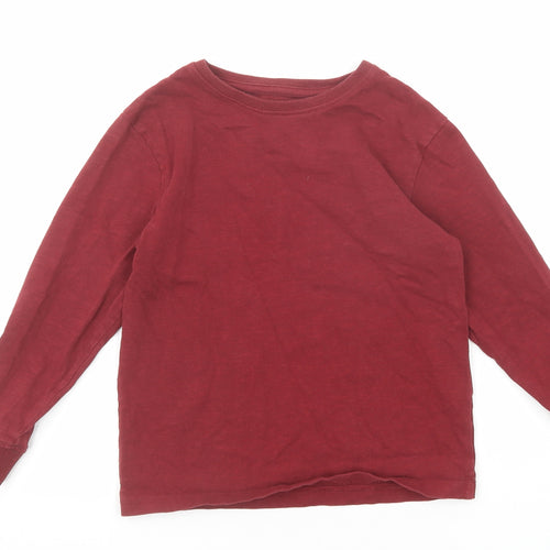 NEXT Boys Red Cotton Basic T-Shirt Size 7 Years Round Neck Pullover