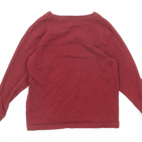 NEXT Boys Red Cotton Basic T-Shirt Size 7 Years Round Neck Pullover