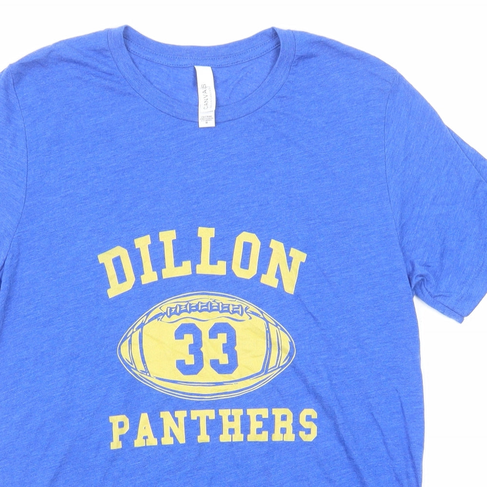 Bella + Canvas Mens Blue Polyester T-Shirt Size M Round Neck - Dillon Panthers