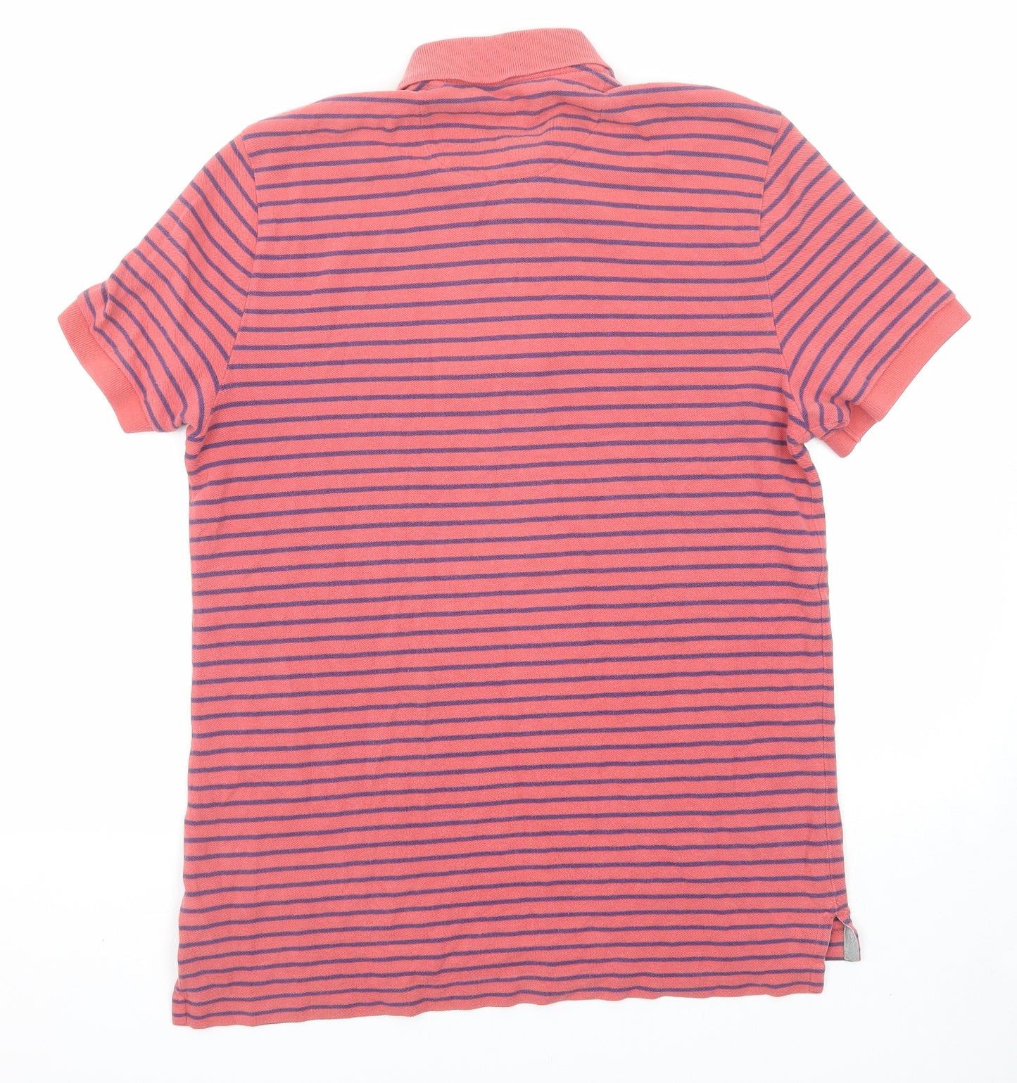 Gap Mens Red Striped Cotton Polo Size M Collared Button