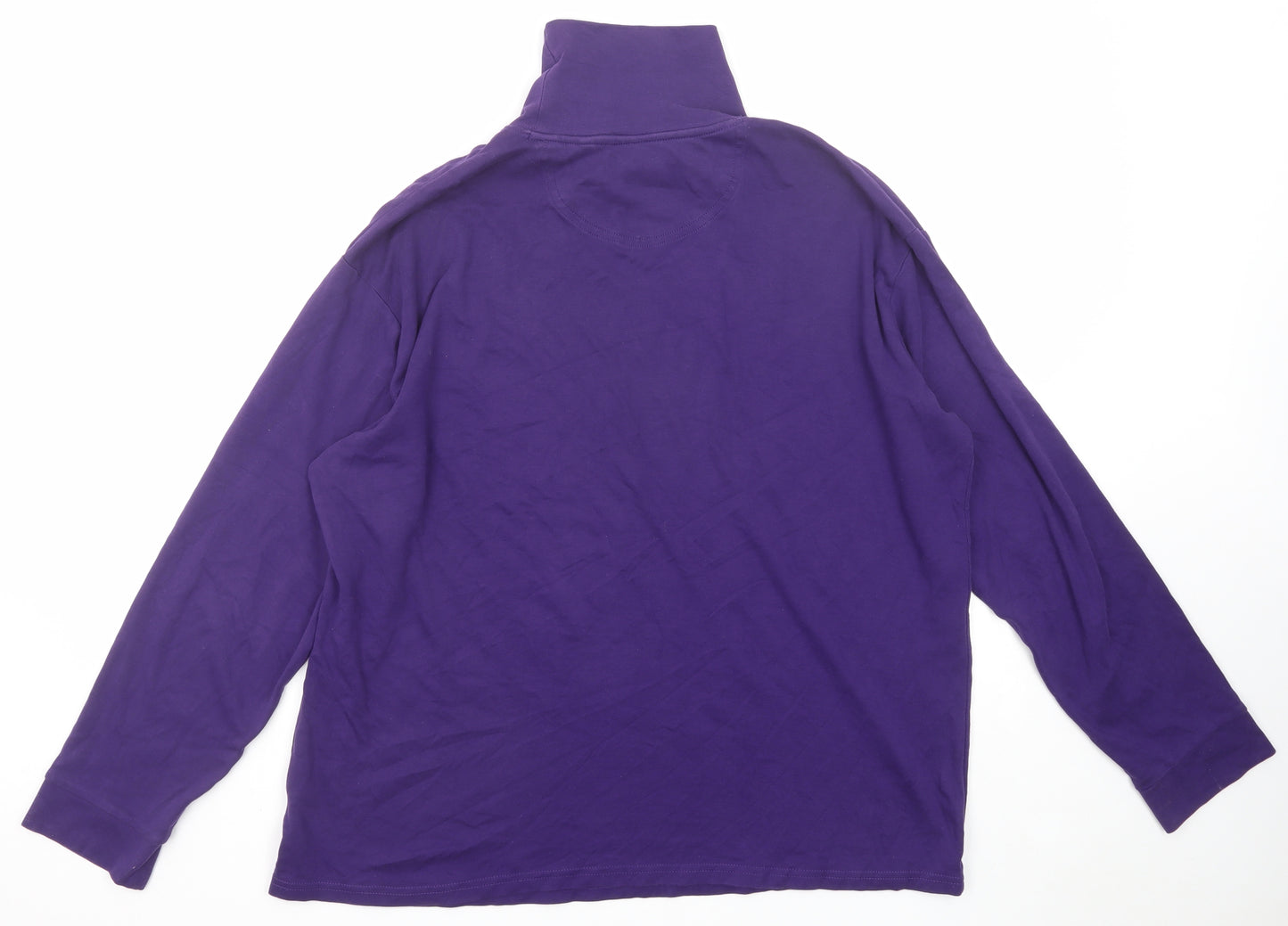 MCNEAL Womens Purple Cotton Basic T-Shirt Size 2XL Roll Neck
