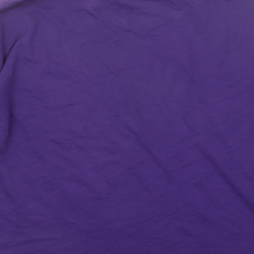 MCNEAL Womens Purple Cotton Basic T-Shirt Size 2XL Roll Neck