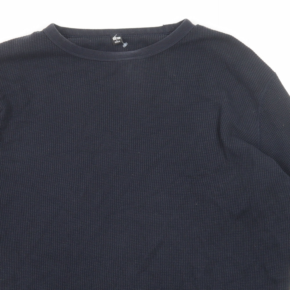 Uniqlo Mens Blue Cotton Pullover Sweatshirt Size L