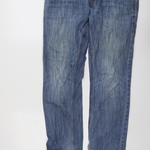 NEXT Mens Blue Cotton Straight Jeans Size 34 in L36 in Regular Button