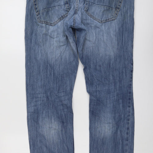 NEXT Mens Blue Cotton Straight Jeans Size 34 in L36 in Regular Button