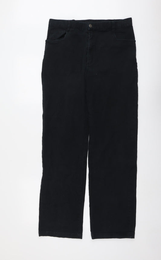 Mac & Jac Mens Black Cotton Straight Jeans Size 34 in L32 in Regular Button