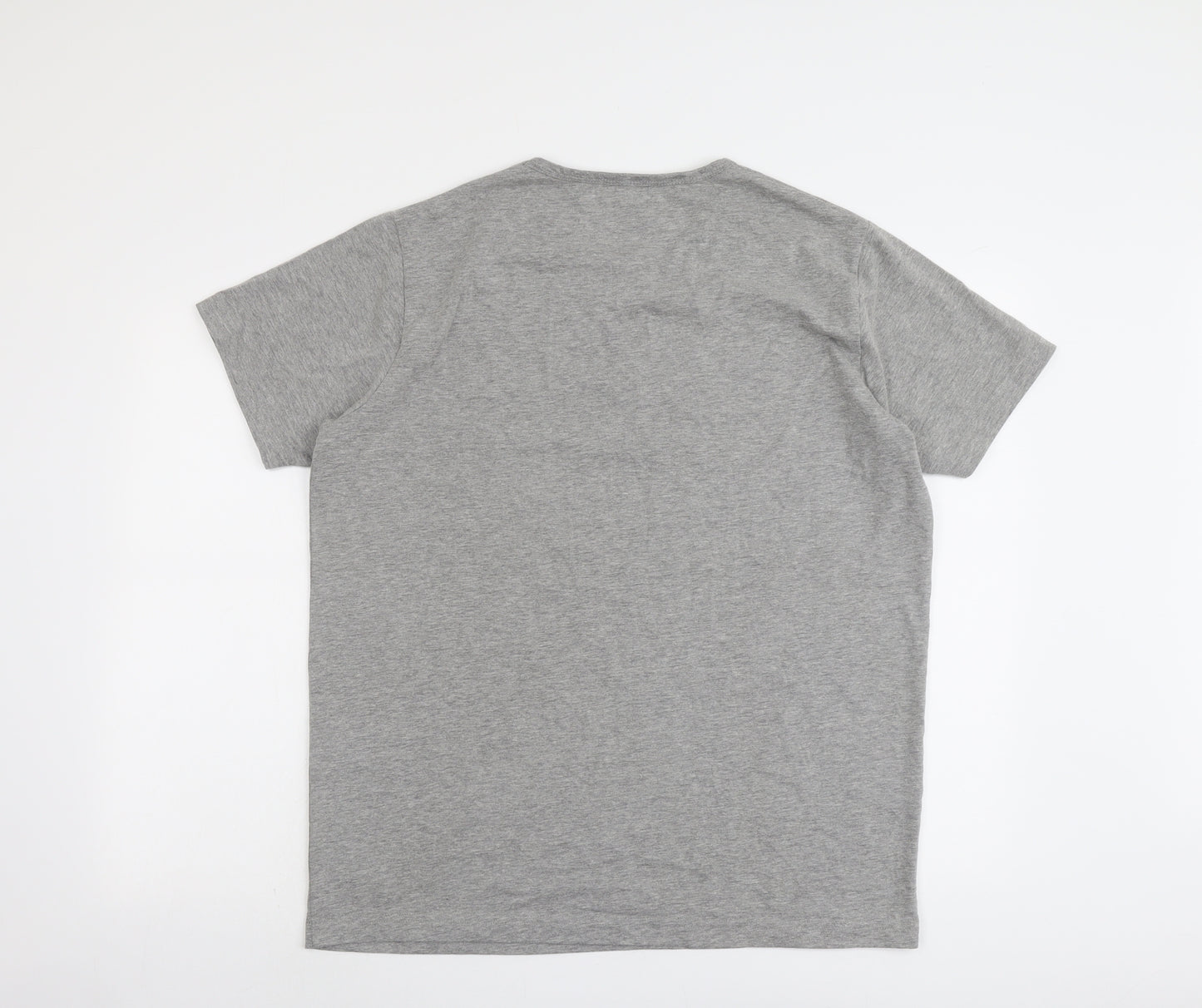 Lyle & Scott Mens Grey Cotton T-Shirt Size XL Round Neck