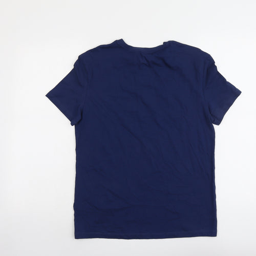 Marks and Spencer Boys Blue Cotton Basic T-Shirt Size 13-14 Years Roll Neck Pullover - Today Is A Good Day