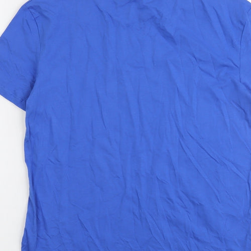 Marks and Spencer Boys Blue Cotton Basic T-Shirt Size 12-13 Years Round Neck Pullover - Brooklyn NYC