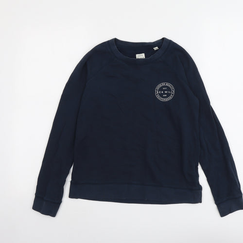 Jack Wills Womens Blue Cotton Pullover Sweatshirt Size 8 Pullover