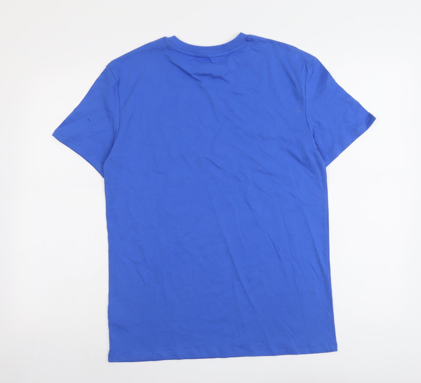 Marks and Spencer Boys Blue Cotton Basic T-Shirt Size 13-14 Years Round Neck Pullover - Brooklyn NYC