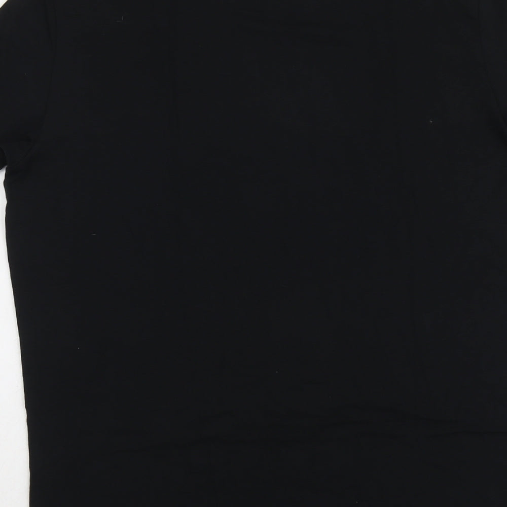Marks and Spencer Mens Black Acrylic T-Shirt Size L Round Neck