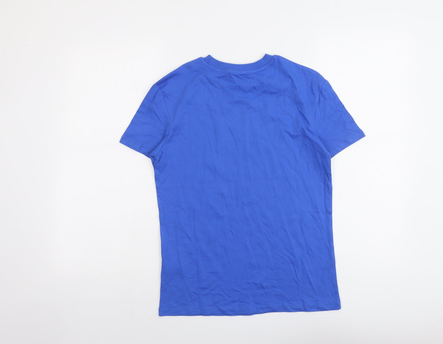 Marks and Spencer Boys Blue Cotton Basic T-Shirt Size 11-12 Years Round Neck Pullover - Brooklyn NYC