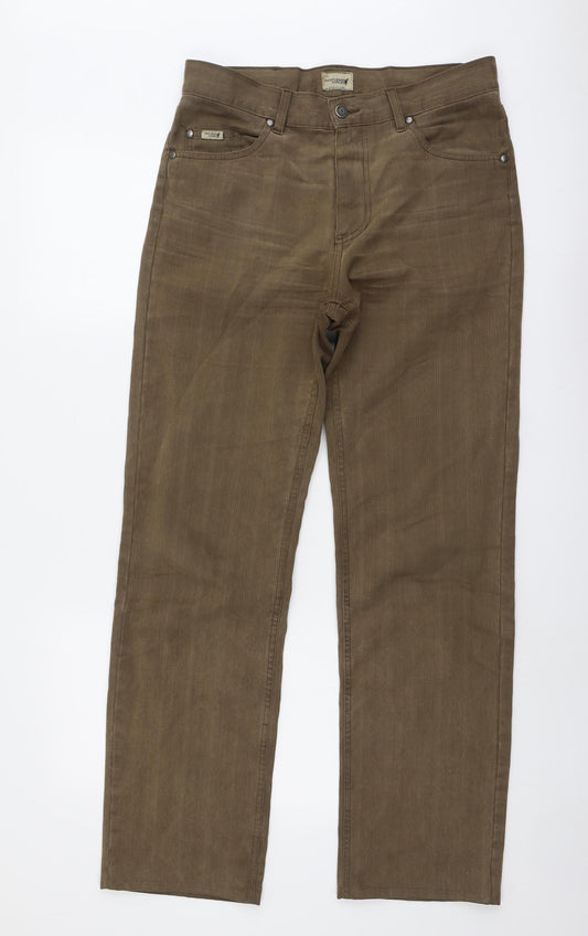 Gentelman Farmer Mens Brown Cotton Straight Jeans Size 30 in L31 in Regular Button